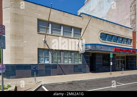 Alleyway Theatre was built in 1941 as a Greyhound bus depot. The building became a police station in 1979. Alleyway Theatre took over in 2001. Stock Photo