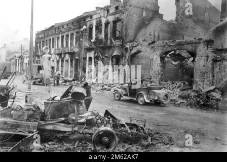 An the anonymous remains of an obliterated Soviet town, destroyed during Operation Barbarossa, the nazi invasion of the Soviet Union. Stock Photo