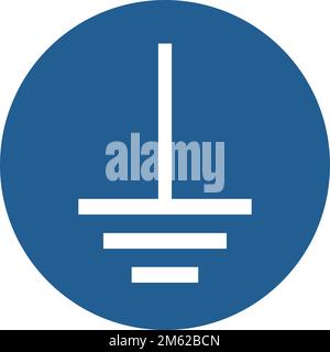 ISO 7010 M005 – Connect an earth terminal to the ground Stock Vector