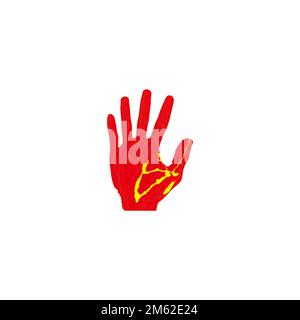 Hand fire, illustration geometric symbol simple logo vector Stock Photo