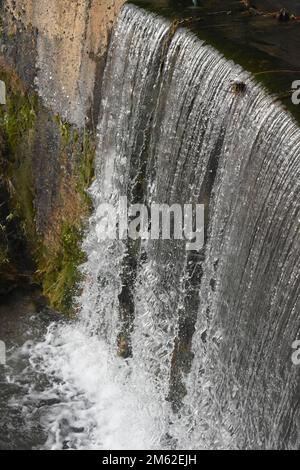Waterfall in Park Vodice on a small river dam Stock Photo
