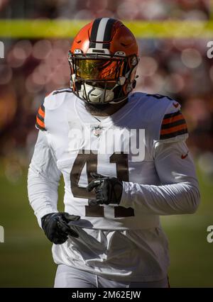 Cleveland Browns running back John Kelly Jr. (41) runs with the ball during  an NFL preseason football game against the Chicago Bears, Saturday Aug. 27,  2022, in Cleveland. (AP Photo/Kirk Irwin Stock