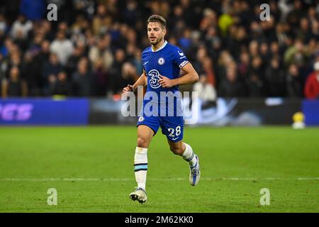 César Azpilicueta #28 of Chelsea during the Premier League match Nottingham Forest vs Chelsea at City Ground, Nottingham, United Kingdom, 1st January 2023  (Photo by Craig Thomas/News Images) Stock Photo