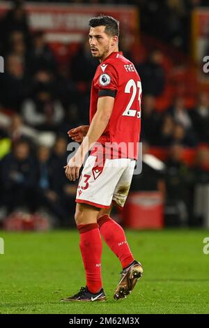 Remo Freuler #23 of Nottingham Forest during the Premier League match Nottingham Forest vs Chelsea at City Ground, Nottingham, United Kingdom, 1st January 2023 (Photo by Craig Thomas/News Images) in, on 1/1/2023. (Photo by Craig Thomas/News Images/Sipa USA) Credit: Sipa USA/Alamy Live News Stock Photo