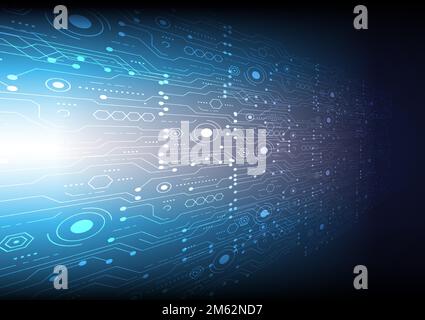 Perspective technology background with hi-tech digital data connection, stock vector Stock Vector