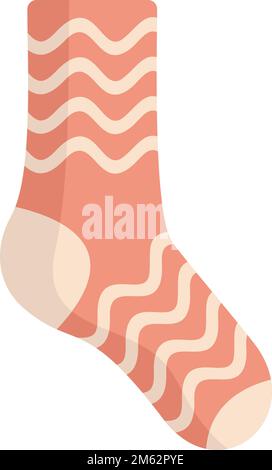 Kid sock icon flat vector. Casual item. Cotton sock isolated Stock Vector