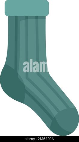 Casual sock icon flat vector. Wool collection. Cute sock isolated Stock Vector