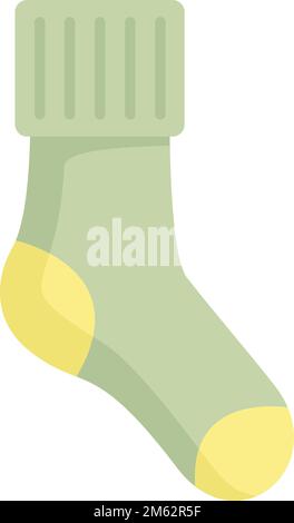 Warm sock icon flat vector. Winter wool sock. Fashion item isolated Stock Vector