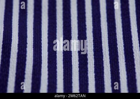 Stripe fabric. Blue and white stripes fabric textile background texture. Stock Photo