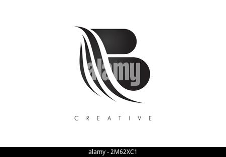 Elegant B letter Logo with Creative Swoosh and Minimalistic Modern look Vector Illustration. Stock Vector