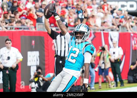 Carolina Panthers wide receiver Shi Smith (12) grabs a reception over ...