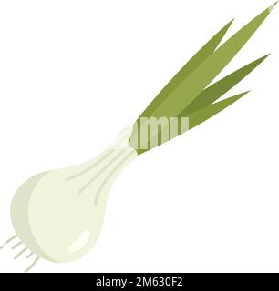 Chinese chive icon flat vector. Onion garlic. Fresh herb isolated Stock Vector