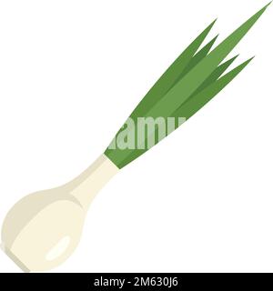 Fresh chive icon flat vector. Onion herb. Leek chinese isolated Stock Vector