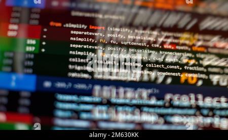 IT business. Python code computer screen. Mobile application design Concept. Stock Photo