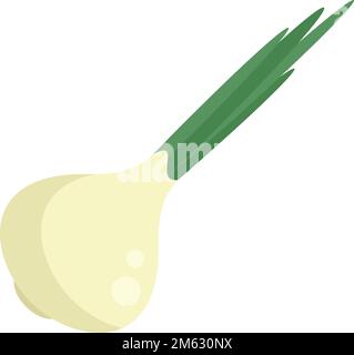 Wild chive icon flat vector. Chinese onion. Fresh herb isolated Stock Vector