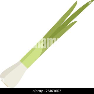 Hand chive icon flat vector. Fresh onion. Herb leek isolated Stock Vector