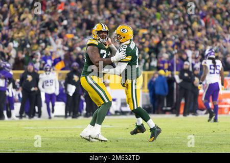 Green Bay Packers center Josh Myers (71) plays against the Detroit Lions  during an NFL football game in Detroit, Sunday, Nov. 6, 2022. (AP  Photo/Paul Sancya Stock Photo - Alamy