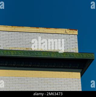 A beautiful shot of a colorful old building on a blue sky background Stock Photo