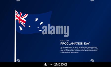 Australia proclamation day background. Australian flag background design. Stock Vector