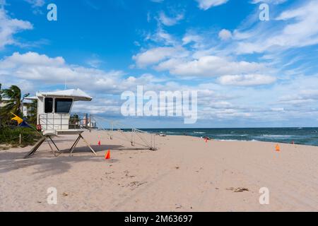 Ft Lauderdale, FL, USA - November 19 2022 : Lifeguard of Fort Lauderdale Beach. Playa las Olas Beach. Stock Photo