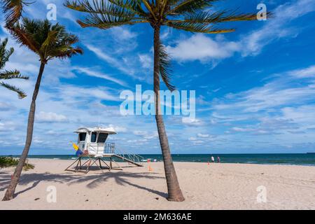 Ft Lauderdale, FL, USA - November 19 2022 : Lifeguard of Fort Lauderdale Beach. Playa las Olas Beach. Stock Photo