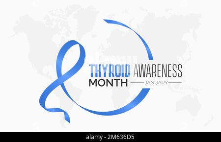 Vector banner template design concept of Thyroid Awareness Month observed on every January Stock Vector