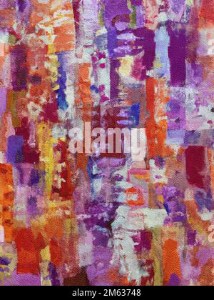 Textured background of colorful paint with squares of different sizes and colors Stock Photo