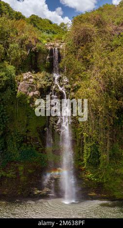 Cascade de Balfour. The waterfall at Ebene Balfour Gardens. This is a part of the capital city Port Louis In Mauritius island. Stock Photo