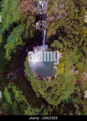 Cascade de Balfour. The waterfall at Ebene Balfour Gardens. This is a part of the capital city Port Louis In Mauritius island. Stock Photo