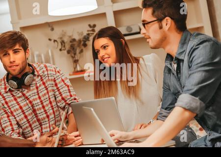 Young Coworkers Working at the Creative Office Stock Photo