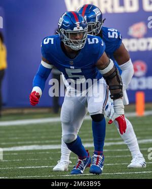 New York Giants' Kayvon Thibodeaux arrives on the field before an NFL ...