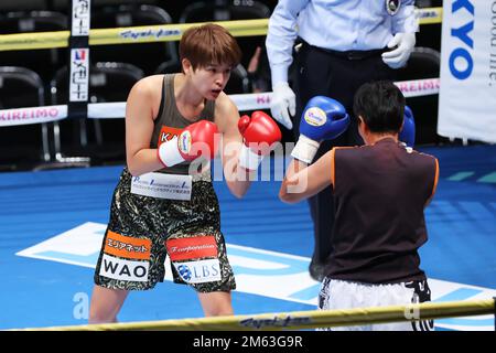 Satsuki Ito (JPN),  DECEMBER 31, 2022 - Boxing :  Women's 8R super fly weight bout  at Ota City General Gymnasium in Tokyo, Japan.  (Photo by Naoki Morita/AFLO SPORT) Stock Photo