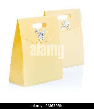 two paper bags on white Stock Photo