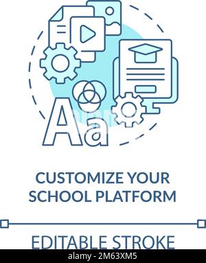 Customize your school platform blue concept icon Stock Vector