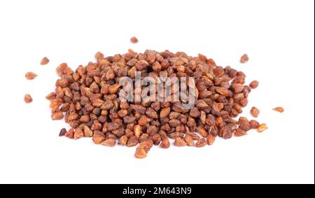 Buckwheat tea isolated on white background. Whole roasted buckwheat grains. Fagopyrum tataricum Stock Photo
