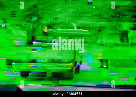 Picture interference in a TV Stock Photo