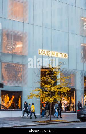 Louis Vuitton luxury store on the 5th avenue, New York City, USA Stock Photo