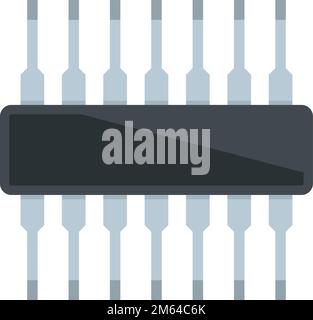 Voltage regulator component icon flat vector. Electric stabilizer ...