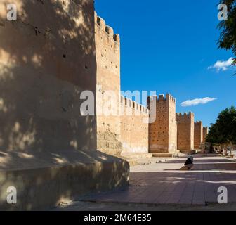 City medina defensive walls, city of Taroudant, Sous Valley, Morocco, north Africa Stock Photo