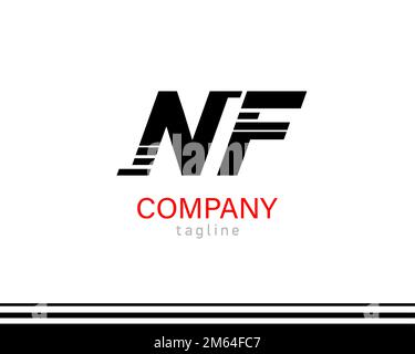 Initial Letter NF. Logo with line and striped. Stock Vector
