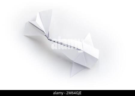 Paper fish origami isolated on a blank white background Stock Photo