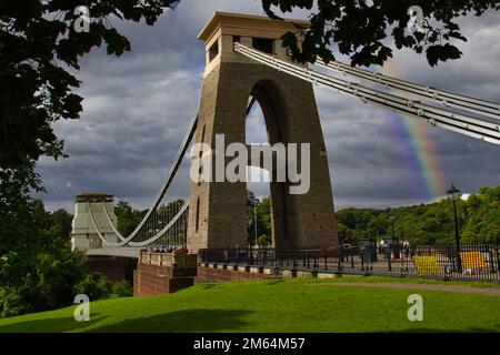 Clifton Suspension Bridge built by Isambard Kingdom Brunel in 1864 Stock Photo