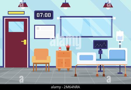 Inpatient department . Hospital scene . Flat design . Vector . Stock Vector