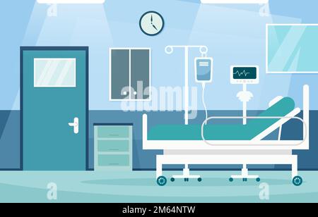 Inpatient department . Hospital scene . Flat design . Vector . Stock Vector