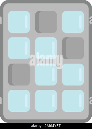 Cooler ice cube tray icon flat vector. Mold container. Water kitchen isolated Stock Vector