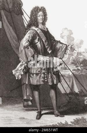 Louis XIV, 1638 - 1715. King of France and Navarre.  After a work by Bernard Picart. Stock Photo