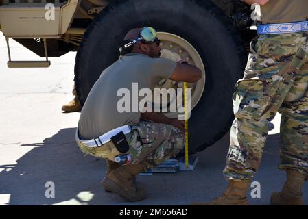 Port dawgs with the 72nd Aerial Port Squadron at Tinker Air Force Base, Oklahoma compete in their annual rodeo April 2, 2022, to determine who has the best aerial porting skills in the squadron. Stock Photo