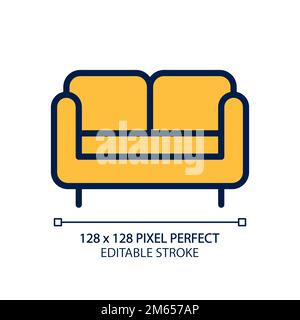 Loveseat pixel perfect RGB color icon Stock Vector