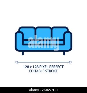 Sofa pixel perfect RGB color icon Stock Vector
