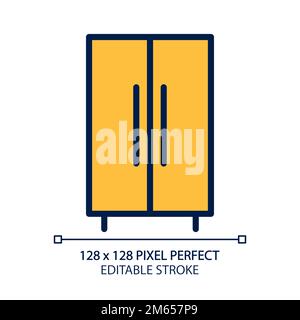Wardrobe closet pixel perfect RGB color icon Stock Vector